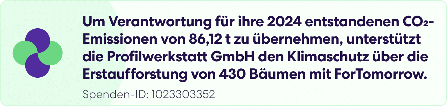 Kompensation von 86,12 t CO2-Emissionen 2024 durch Erstaufforstung von 430 Bäumen mit ForTomorrow.